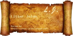 Litter Jolán névjegykártya